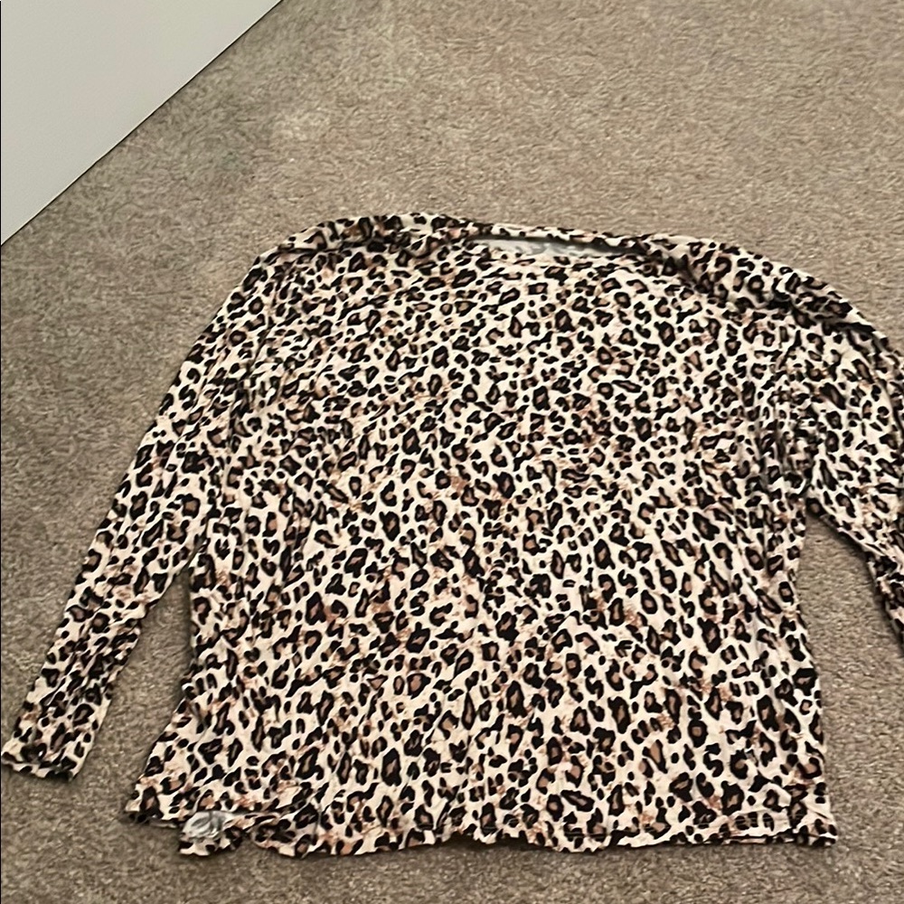 Maurices Black and Brown Long Sleeve Blouse